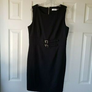 Calvin Klein black fitted dress